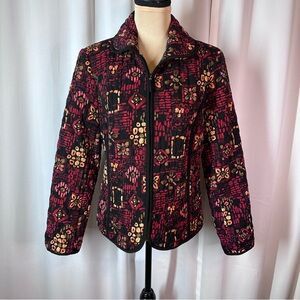 RQT Jacket Sz S Quilted Long Sleeve‎ Zip Front Multicolor Lined Colorful NWOT